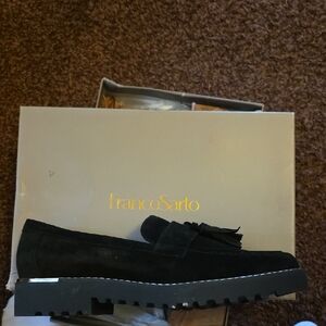 Franco Sarto Women's Black Suede Tassel Loafers